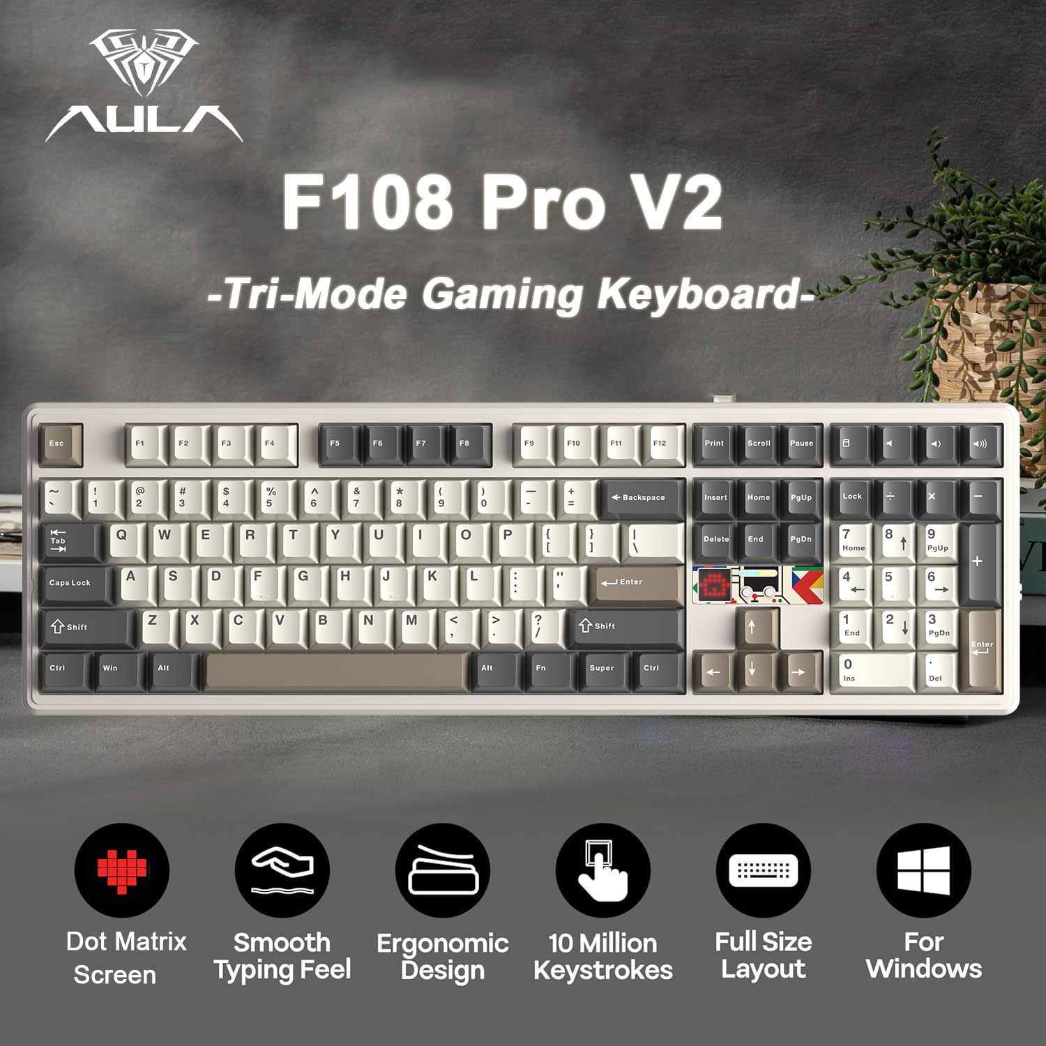Esports Gaming Uk - คีย์บอร์ดเกมมิ่ง AULA F108 Pro V2 100%