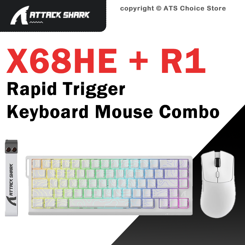 Esports Gaming Uk - ชุดคีย์บอร์ดและเมาส์เกมมิ่ง ATTACK SHARK X68 HE Magnetic