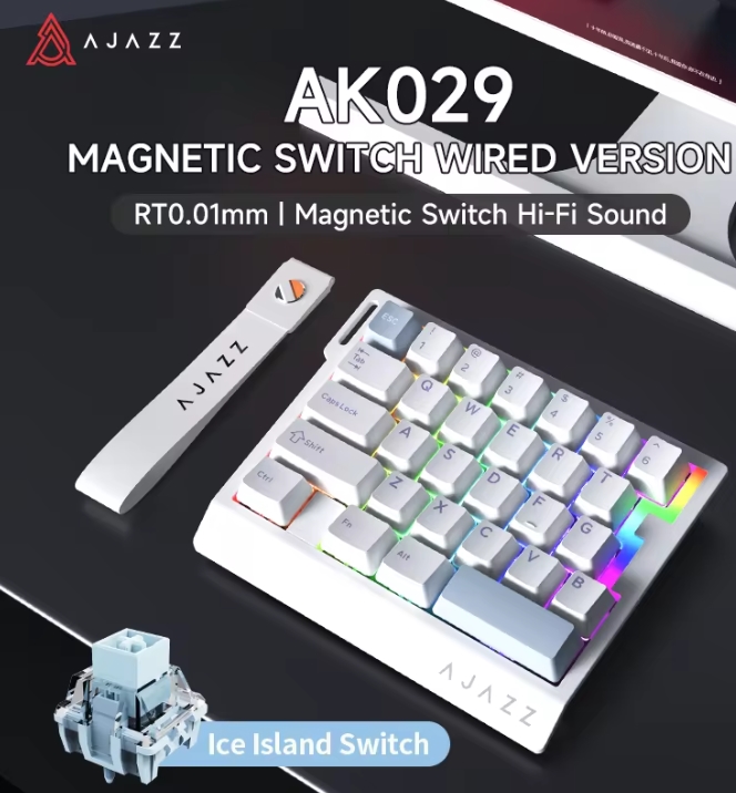 Esports Gaming Keyboard - AK029 คีย์บอร์ดเกมมิ่งแบบมีสายใช้มือเดียว HE สวิตช์แม่เหล็ก 29 คีย์