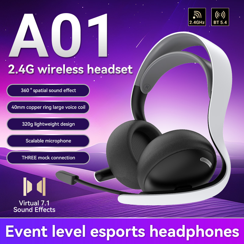 Esports Gaming Phone - 2.4G ไร้สาย/แบบมีสาย/BT A01 ชุดหูฟังสำหรับเล่นเกมสำหรับ PS5/PS4/PC E-Sports