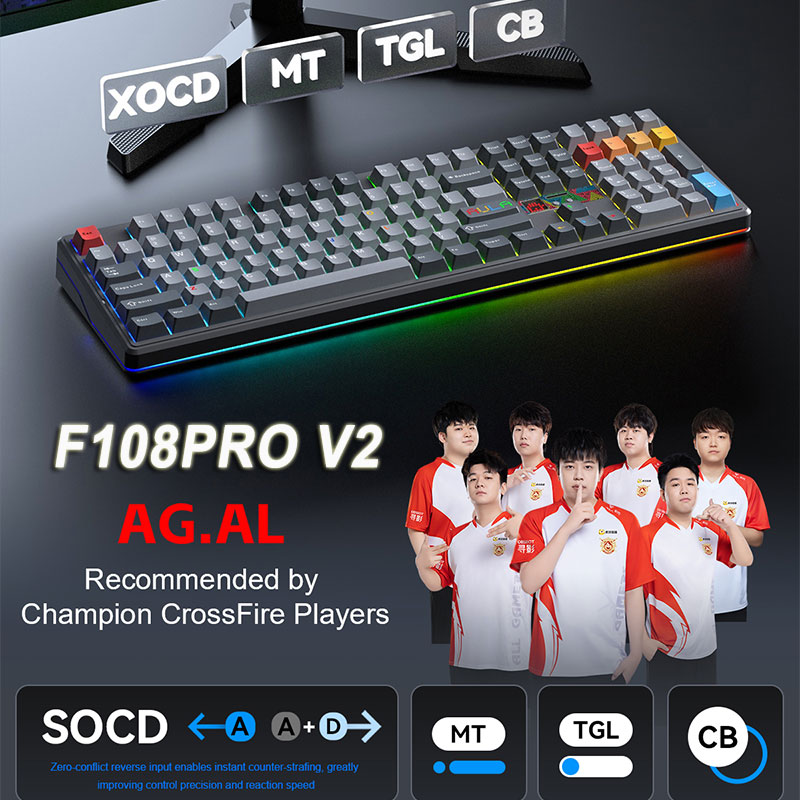 คีย์บอร์ดเกมมิ่ง AULA F108 Pro - Esports Gaming Uk บทวิจารณ์และราคา