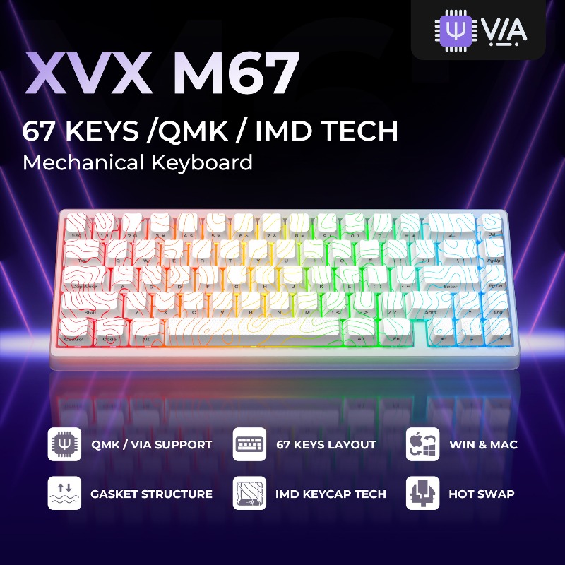 คีย์บอร์ดเกมมิ่ง XVX M67 แบบกล - Esports Gaming Keyboard บทวิจารณ์และราคา